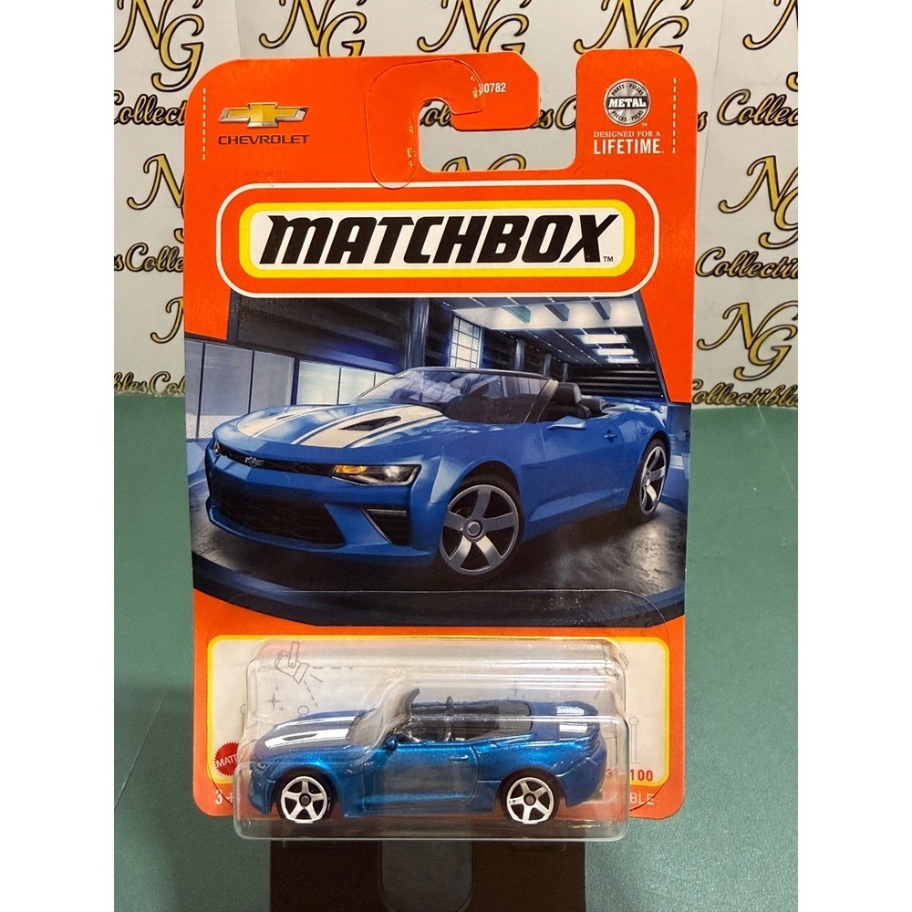 Matchbox 2016 Chevy Camaro Convertible Blue Metal Diecast Toy Car 100 BLZ